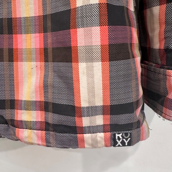 Roxy Peach Plaid Ski Snowboard Jacket and Matching Pants Outfit - Size XS - Picture 9 of 16